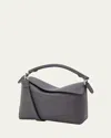 Loewe Puzzle Edge Small Shoulder Bag In Calfskin Leather In Gray