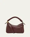 Loewe Puzzle Edge Small Top-handle Bag In Bicolor Leather In Crimson Dark Burgundy