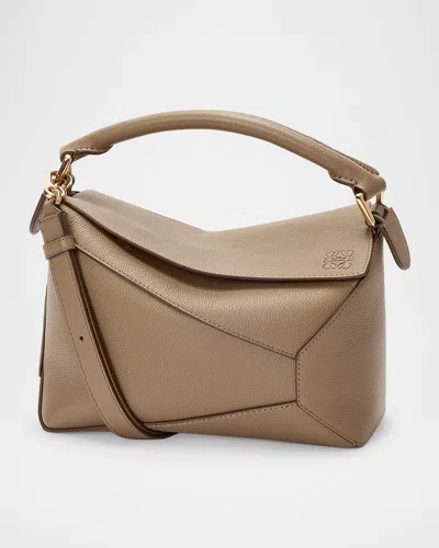 Loewe Puzzle Edge Small Top-handle Bag In Grain Leather In Black