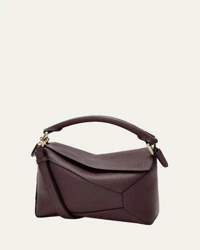 LOEWE PUZZLE EDGE SMALL TOP-HANDLE BAG IN GRAIN LEATHER
