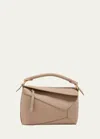 Loewe Puzzle Edge Small Top-handle Bag In Soft Grained Leather In Sand