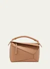 Loewe Puzzle Edge Small Top-handle Bag In Soft Grained Leather In Toffee