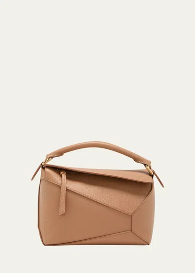 Loewe Puzzle Edge Small Top-handle Bag In Soft Grained Leather In Brown