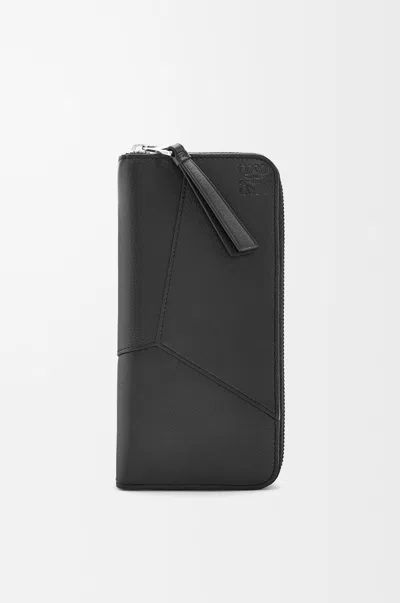 Loewe Puzzle Edge Zip-around Open Wallet Pouch In Black