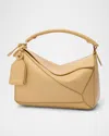 Loewe Small Leather Puzzle Edge Top-handle Bag In Yellow