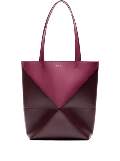 Loewe Puzzle Fold Bicolour Tote Bag In Purple