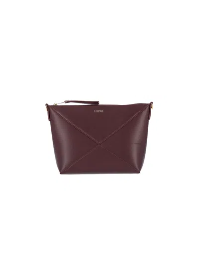 Loewe "puzzle Fold" Clutch In Red