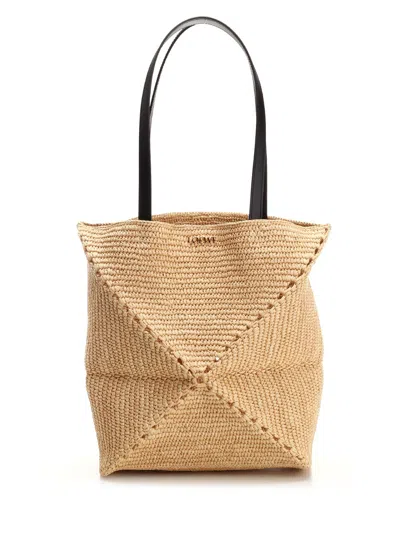 Loewe Puzzle Fold Handbags Beige