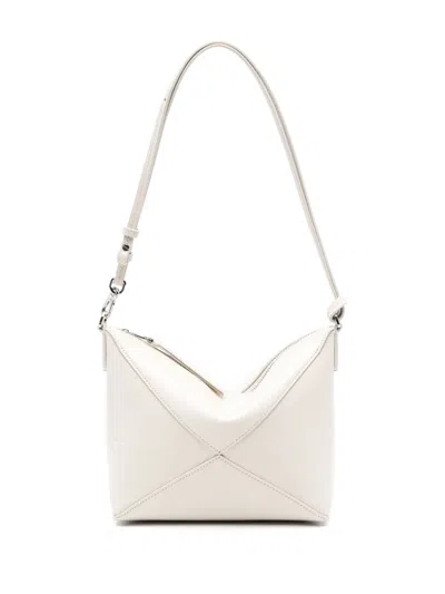 Loewe Puzzle Fold Leather Clutch Bag In White