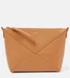 Loewe Puzzle Fold Leather Clutch In Brown