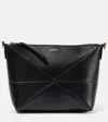 Loewe Puzzle Fold Leather Clutch In Black