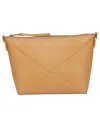 Loewe Puzzle Fold Leather Pouch In Sand