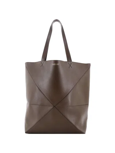 Pre-owned Loewe Puzzle Fold Leather Xl Tote Bag In Brown