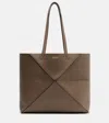 Loewe Puzzle Fold Medium Leather Tote Bag In Brown
