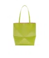 Loewe Medium Leather Puzzle Fold Tote Bag In Green