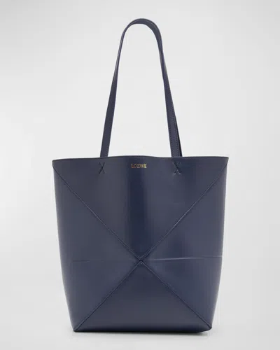 LOEWE PUZZLE FOLD MEDIUM TOTE BAG IN SHINY LEATHER
