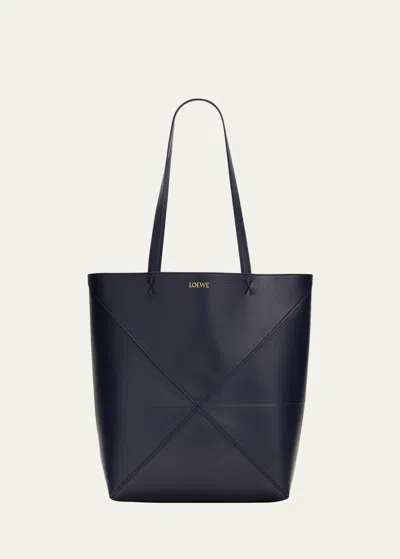 LOEWE PUZZLE FOLD MEDIUM TOTE BAG IN SHINY LEATHER