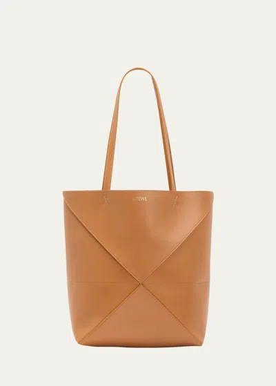 LOEWE PUZZLE FOLD MEDIUM TOTE BAG IN SHINY LEATHER