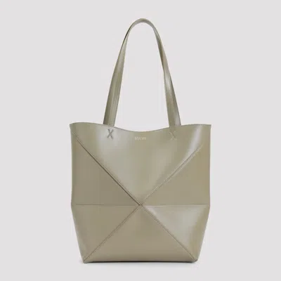 Loewe Puzzle Fold Medium Tote In Eucalyptus Green