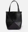 Loewe Puzzle Fold Mini Leather Tote Bag In Black