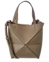 Loewe Puzzle Fold Mini Leather Tote In Brown