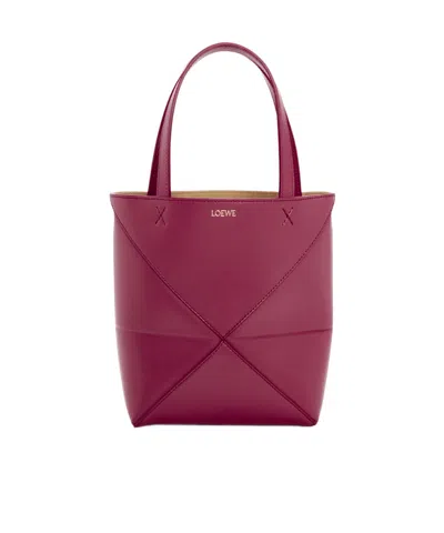 LOEWE MINI PUZZLE FOLD TOTE IN SHINY CALFSKIN