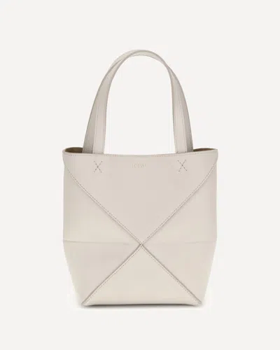 Loewe Puzzle Fold Mini Tote Bag In White