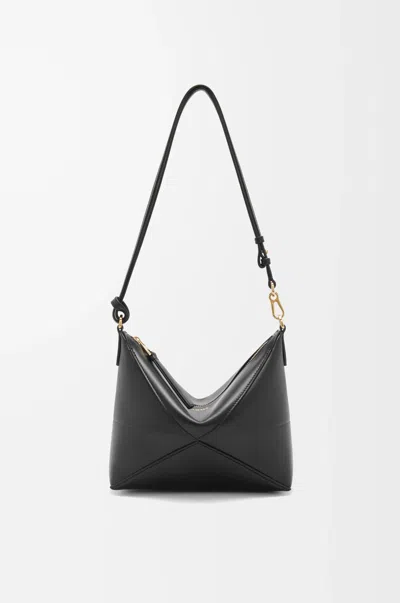 Loewe Puzzle Fold Pouch In Shiny Nappa Leather Skin For Woman In Black