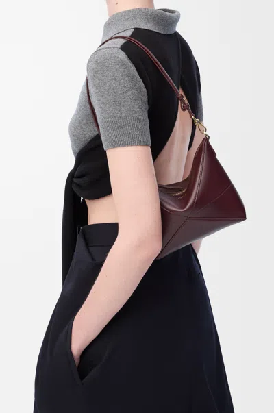Loewe Puzzle Fold Pouch In Shiny Nappa Leather Skin For Woman In Burgundy