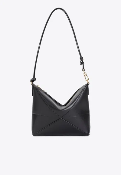 Loewe Puzzle Fold Shoulder Bag In Black