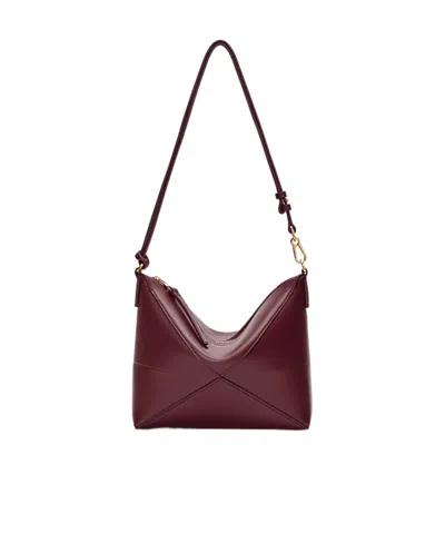 Loewe Puzzle Fold Shoulder Bag In Red