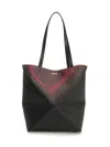 Loewe X Albers Medium Leather Puzzle Fold Tote Bag In Black