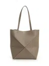 Loewe Womens Taupe Puzzle Fold Mini Leather Tote Bag In Brown