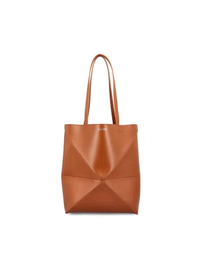 Loewe Puzzle Fold Tote Bag In White