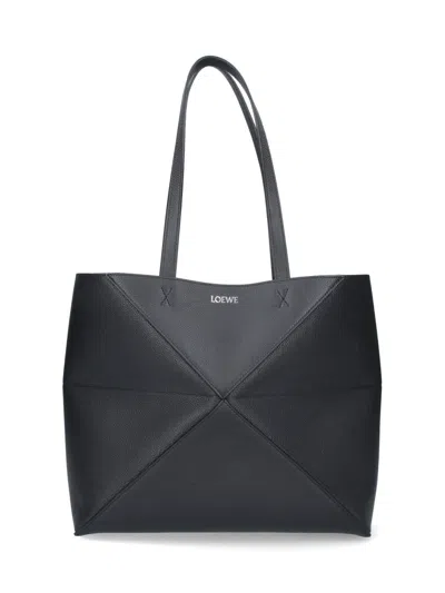 Loewe 'puzzle Fold' Tote Bag In Black