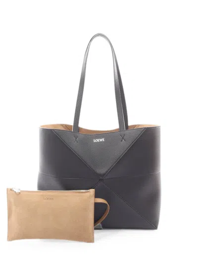 Pre-owned Loewe Puzzle Fold Tote Bag In Black