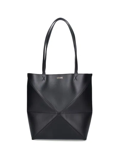 Loewe 'puzzle Fold' Tote Bag In Black  