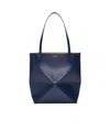 Loewe Women Puzzle Fold Mini Leather Tote In Blue