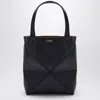 Loewe Puzzle Fold Medium Tote Bag In Shiny Leather In Beige