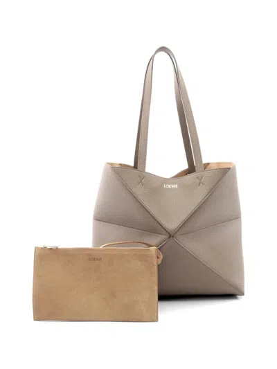 Pre-owned Loewe Puzzle Fold Tote Bag In Neutral
