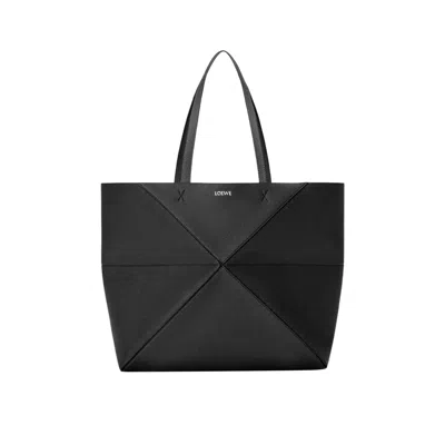 Pre-owned Loewe Puzzle Fold Tote Horizontal 'black' | Women's Size Onesize