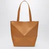 Loewe Medium Puzzle Fold Calf Leather Tote Bag In Sand