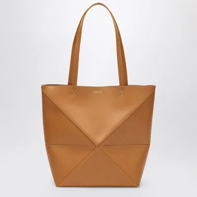 Loewe Puzzle Fold Tote Medium Bag Desert Colour In Brown