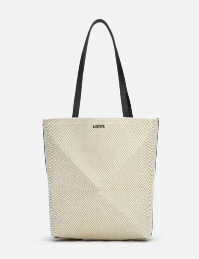 Loewe Puzzle Fold Tote Medium In Beige