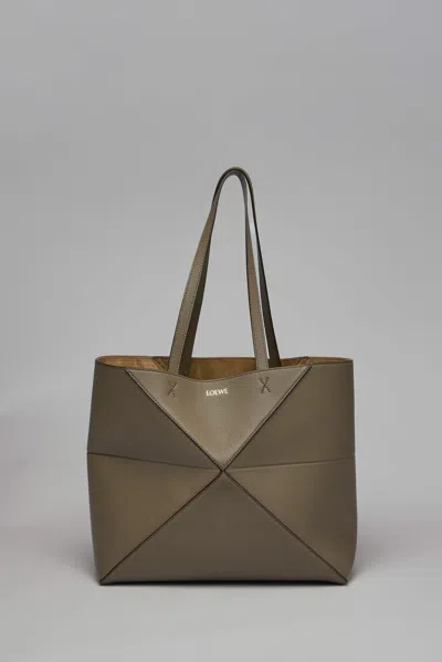 Loewe Puzzle Fold Tote Medium In Brown