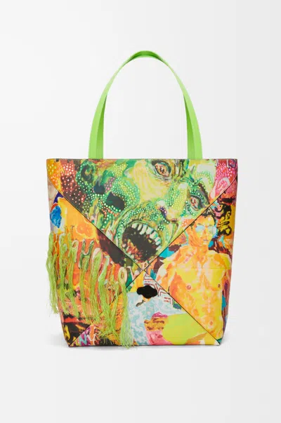 Loewe Xl Puzzle Fold Tote In Classic Leather Skin For Man In Multi