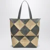 Loewe Puzzle Fold Diamond Xl Tote In Raffia In Gray