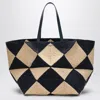 Loewe Puzzle Fold Diamond Xxl Tote In Raffia In Sand