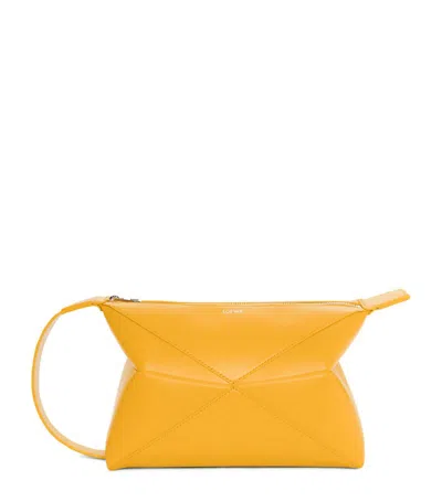 Loewe Puzzle Fold Wash Bag In Yellow
