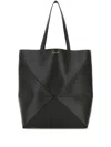Loewe Puzzle Fold Xl Leather Tote In Gray